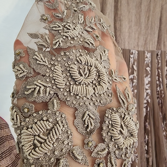 Fancy Anarkali Dress - Mauve - 39" Medium - Picture 8 of 15